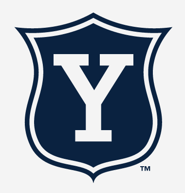 Yale Y shield, solid navy with white outline and inner white line variant