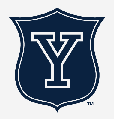 Yale Y shield, solid navy with white outline and inner white line variant