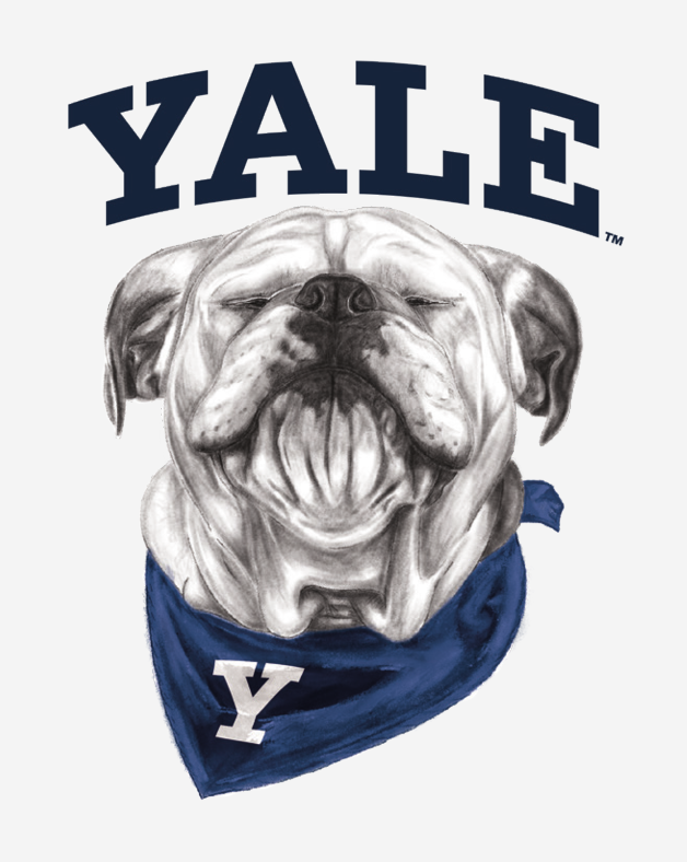 Yale Bulldog, full color head with wordmark variant