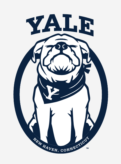 Yale Bulldog, one color full body in circle with wordmark variant