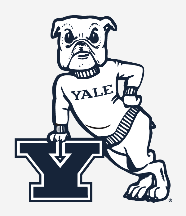 Yale Bulldog leaning on Y, 1970's vintage icon variant