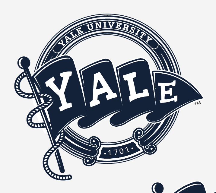 Yale University logo, circular seal with pennant variant