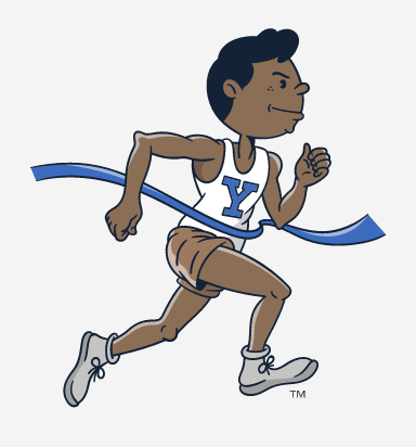 Yale track runner breaking tape, full color variant