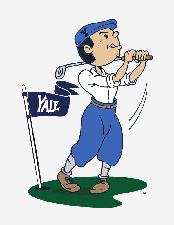 Yale mascot, golf on green variant