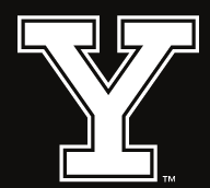 Yale Athletic Y, White on black variant