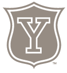 Yale Vintage Shield, White on PMS Warm Gray 7 variant