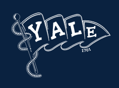 Yale Pennant Logo, White on PMS 289 variant