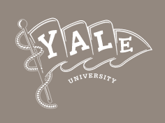 Yale Pennant Logo, White on PMS Warm Gray 7 variant