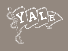 Yale Pennant Logo, White on PMS Warm Gray 7 variant