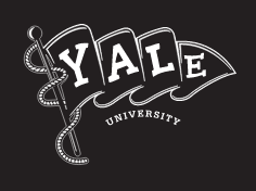Yale Pennant Logo, White on black variant