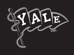 Yale Pennant Logo, White on black variant
