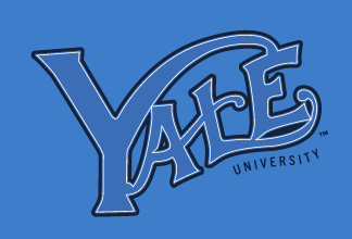Yale FB Vintage Logo, White on PMS 660 outline variant