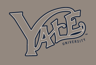 Yale FB Vintage Logo, White on PMS Warm Gray 7 outline variant