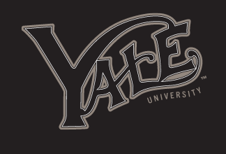 Yale FB Vintage Logo, White on black outline variant