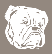 Yale Vintage Bulldog, White on PMS Warm Gray 7 variant