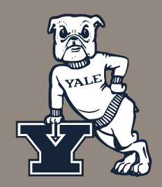 Yale Bulldogs Lean, White on PMS Warm Gray 7 variant