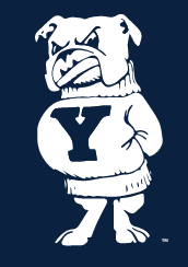 Yale Bulldogs Stand, White on PMS 289 variant