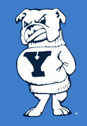 Yale Bulldogs Stand, White on PMS 660 variant