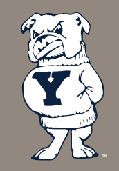 Yale Bulldogs Stand, White on PMS Warm Gray 7 variant