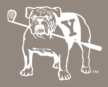 Yale Golf Bulldog, White on PMS Warm Gray 7 variant