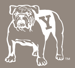 Yale Bulldog No Club, White on PMS Warm Gray 7 variant