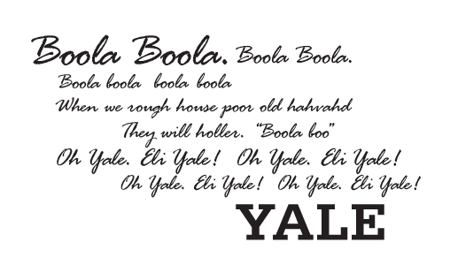 Yale Boola Boola Motto, Black variant