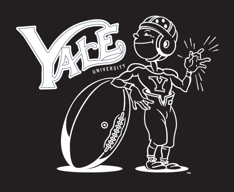 Vintage Football Athlete, White on black variant