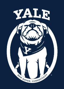 Yale Bulldog Closed Eyes Pendant, White on PMS 289 variant