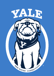 Yale Bulldog Closed Eyes Pendant, White on PMS 660 variant