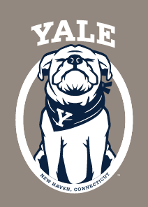 Yale Bulldog Closed Eyes Pendant, White on PMS Warm Gray 7 variant