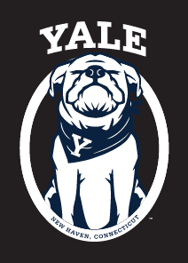 Yale Bulldog Closed Eyes Pendant, White on Black variant