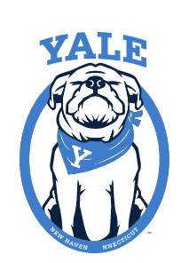 Yale Bulldog Closed Eyes Pendant, Two Color on White variant