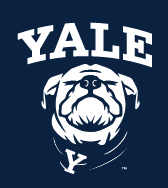 Yale Bulldog Closed Eyes Sit, White on PMS 289 variant