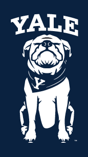 Yale Bulldog Closed Eyes Head, White on PMS 289 variant
