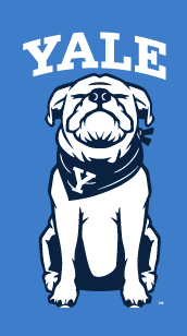 Yale Bulldog Closed Eyes Head, White on PMS 660 variant
