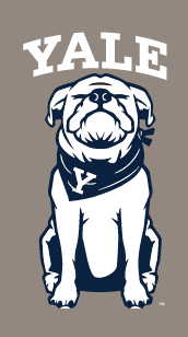 Yale Bulldog Closed Eyes Head, White on PMS Warm Gray 7 variant
