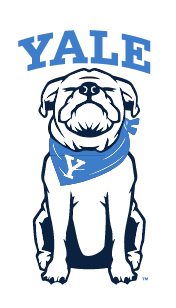 Yale Bulldog Closed Eyes Head, Two Color on White variant