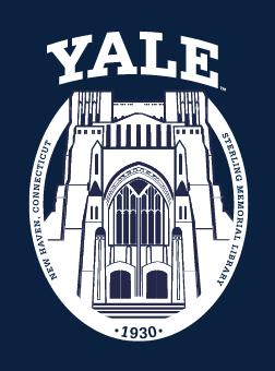 Sterling Memorial Library logo, White on PMS 289 variant