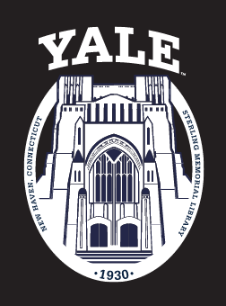 Sterling Memorial Library logo, White on black variant