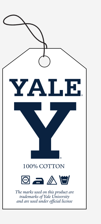 Yale Y lettermark, horizontal navy on white background variant