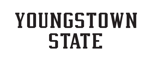 Youngstown State wordmark, stacked black variant, cell 42