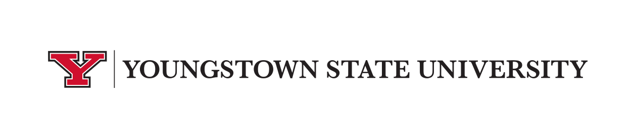 Youngstown State University wordmark, horizontal, color variant, cell 69
