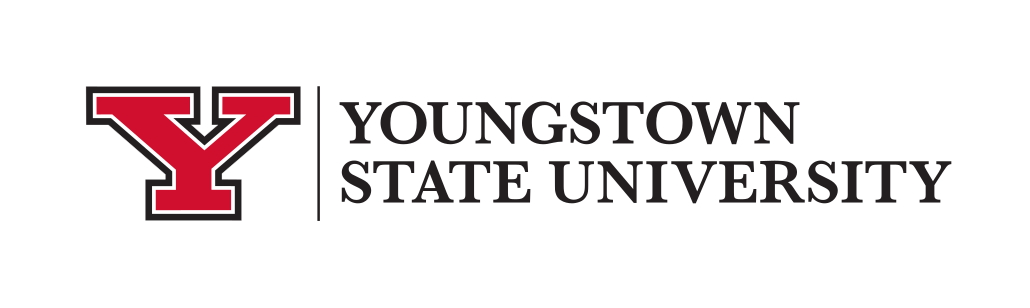 Youngstown State University wordmark, stacked, color variant, cell 70