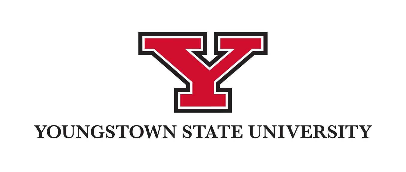 Youngstown State University wordmark, horizontal stacked, color variant, cell 79