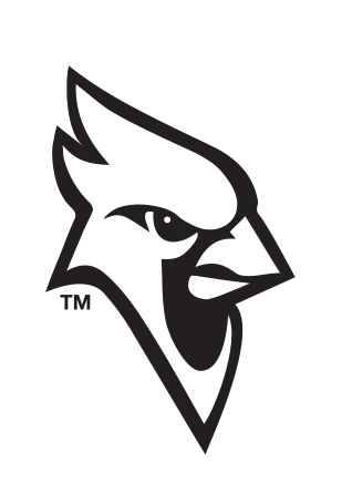 cardinal head mascot, black/white variant, cell 4