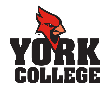 York College stacked wordmark, full color variant, cell 15
