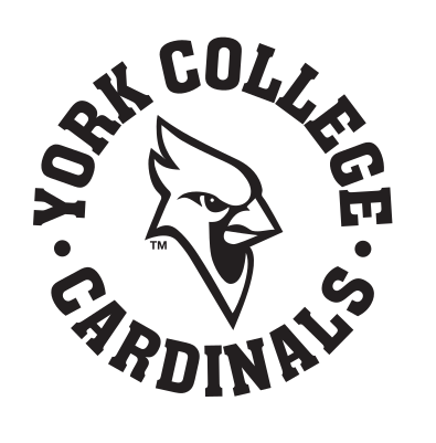 York College Cardinals circular mark, black/white variant, cell 21