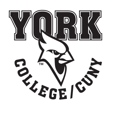 York College/CUNY wordmark with mascot, black/white variant, cell 29