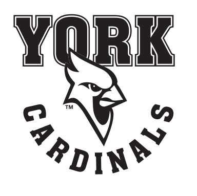 York Cardinals wordmark with mascot, black/white variant, cell 33