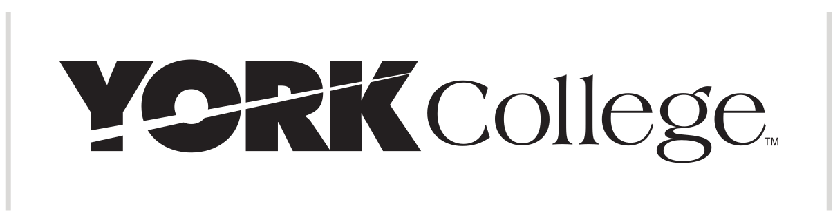 YORK College wordmark, black variant, cell 36